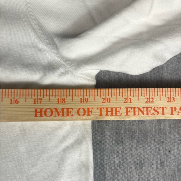 Jessica London size 14/16 long sleeve white blouse/sweater with lace sleeve - Picture 10 of 11